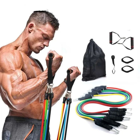 11(PCS) Power Exercise Resistance Band Set 5 in 1 Fitness Band Equipment for Men and Women