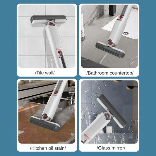 New Mini Squeeze Mop Portable Cleaning Mop Desk Cleaner Window Glass Sponge Cleaner Wear-Resistant Household Cleaning Tools