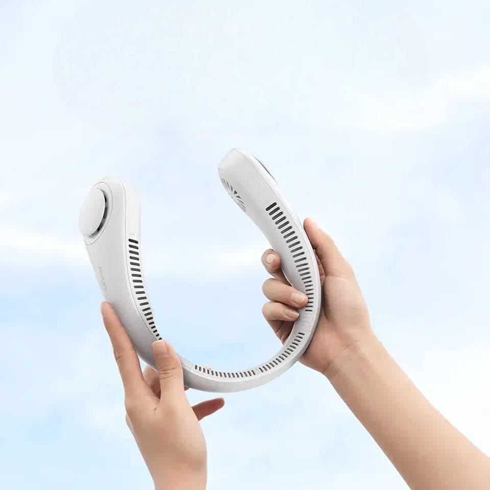 Portable Neck Fan, Bladeless Hanging Neck Fan, Summer Traveling Outdoor Sports Fans, Hands Free Rechargeable Head Fan, Cooling Airflow Wingless Neck Fan, Mini Air Cooler Conditioner for Travel Outdoor, Adjustable Comfy Neck Fan