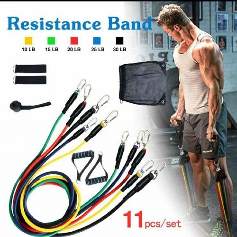 11(PCS) Power Exercise Resistance Band Set 5 in 1 Fitness Band Equipment for Men and Women
