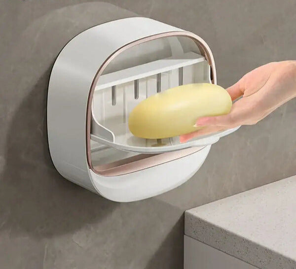 Luxury Self-Draining Soap Dispenser & Holder – Round Wall-Mounted Design (Random Color)