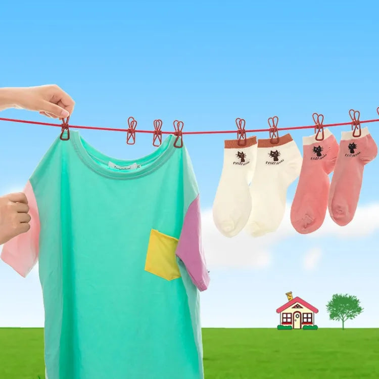 Clip&hang 185cm Portable Clothesline With (12) Clip – Elastic, Windproof & Eco-friendly For Travel & Home Use..