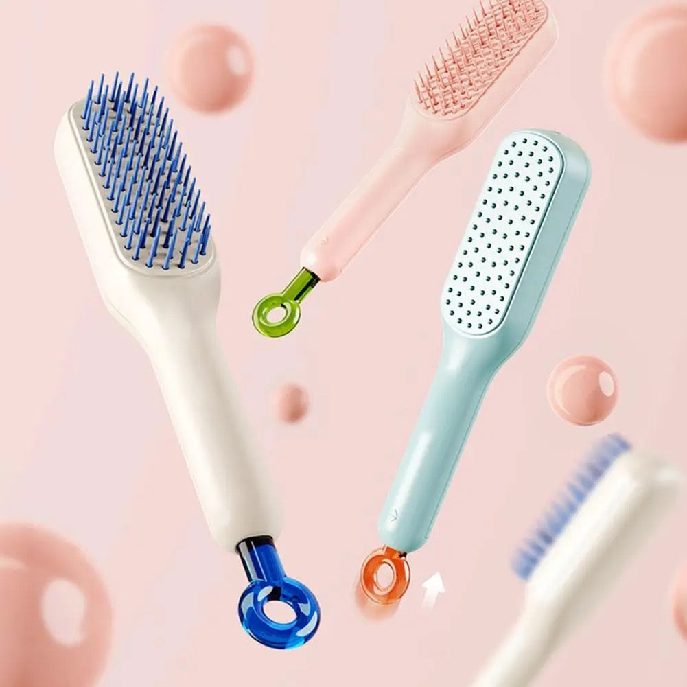 Self Cleaning Hair Brush Massage Anti-static Hair Smoothing Brush