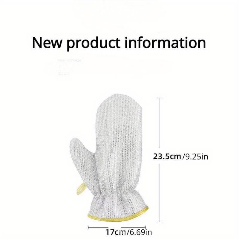 Steel Wire Dishwashing Glove, Multipurpose Anti Swiss Cleaning Rag, Waterproof Kitchen Cleaning Gloves, Oil-free, Silver Wire Dish Cleaning Glove, Multifunctional Non-Scratch Wire Dish Cloths