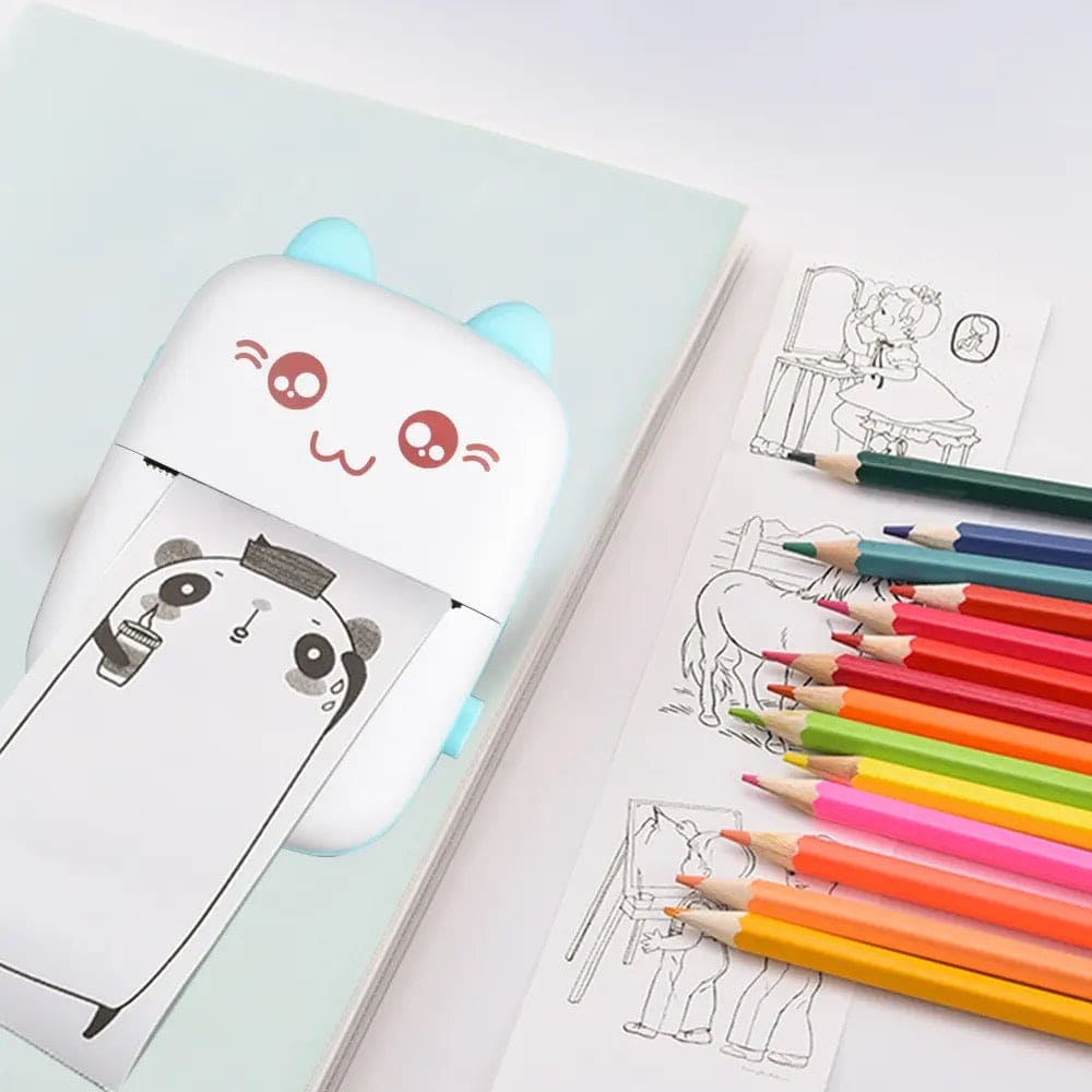 Meow Pocket Printer, Mini Bluetooth Photo Printer, Pocket Printer With Thermal Paper Roll, Wireless Mini Printer For Memo Receipt Label Notes, Thermal Printer Compatible with Android or iOS APP, Smart Thermal Inkless Printer