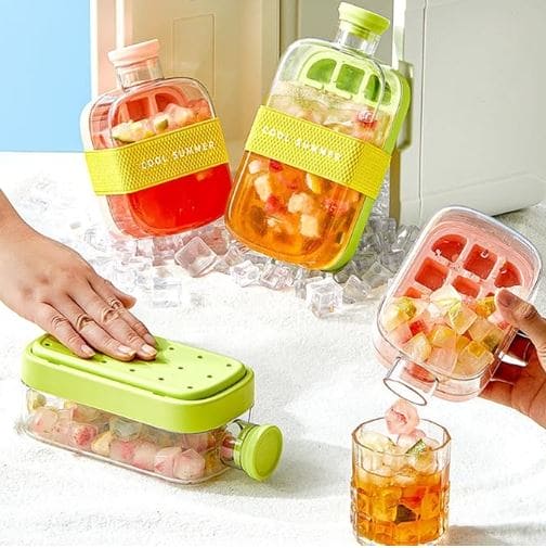 Crush Cup Ice Cube Maker – Portable Flat Water Bottle Ice Tray for On-the-Go Refreshments