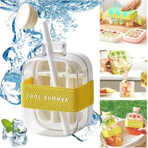 Crush Cup Ice Cube Maker – Portable Flat Water Bottle Ice Tray for On-the-Go Refreshments