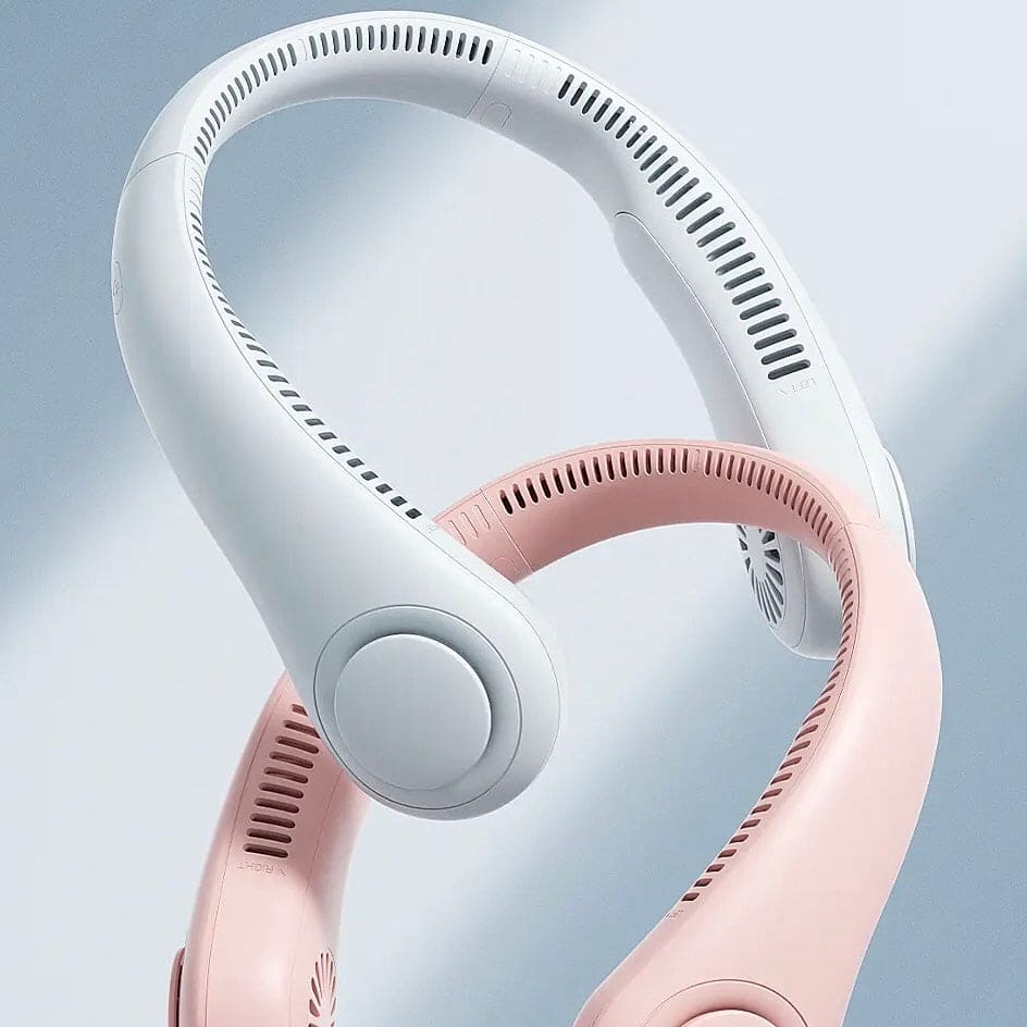 Portable Neck Fan, Bladeless Hanging Neck Fan, Summer Traveling Outdoor Sports Fans, Hands Free Rechargeable Head Fan, Cooling Airflow Wingless Neck Fan, Mini Air Cooler Conditioner for Travel Outdoor, Adjustable Comfy Neck Fan