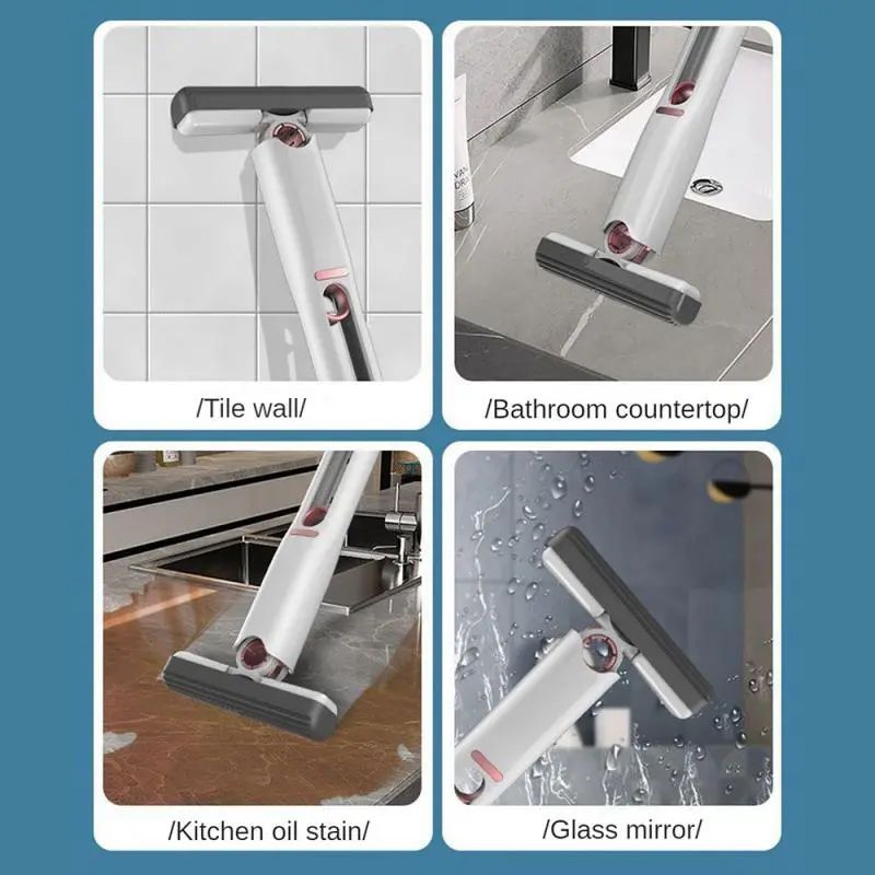 New Mini Squeeze Mop Portable Cleaning Mop Desk Cleaner Window Glass Sponge Cleaner Wear-Resistant Household Cleaning Tools