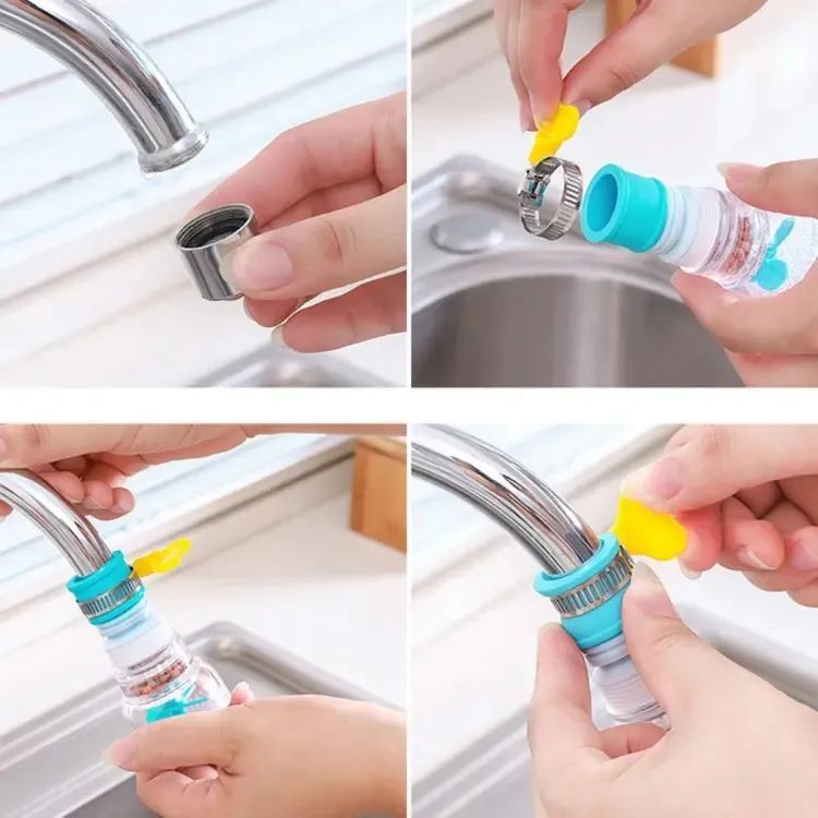 Plastic Fan Kitchen Shower Splash Fan Faucet Water Saving Filter Shower Water Rotating Spray Regulator Tap Water Filter Valve For Kitchen Tap Nozzle E