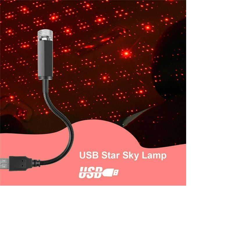 Romantic LED Car Roof Star Night Light Projector Atmosphere Galaxy Lamp USB Decorative Lamp Adjustable Car Interior Decor Light