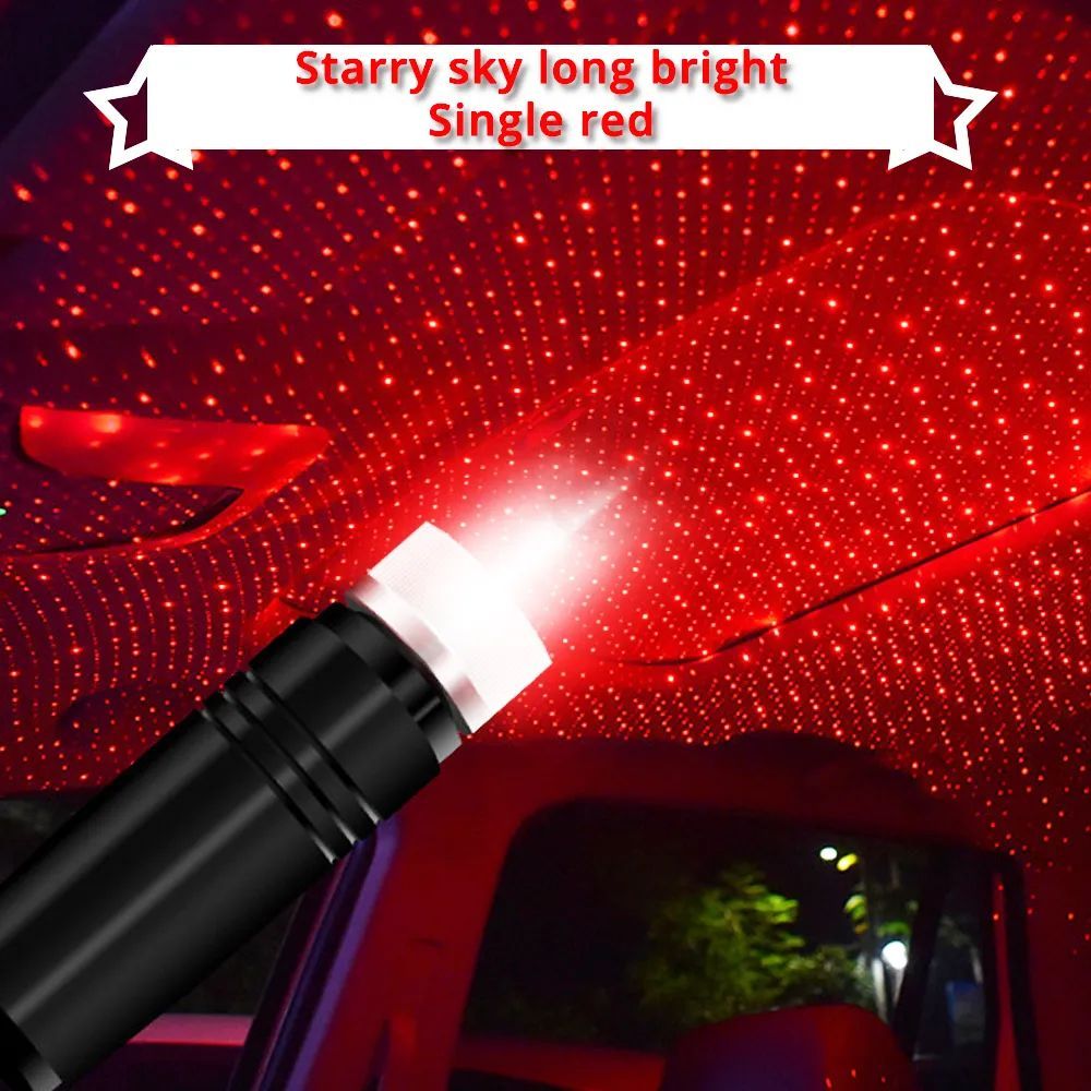 Romantic LED Car Roof Star Night Light Projector Atmosphere Galaxy Lamp USB Decorative Lamp Adjustable Car Interior Decor Light