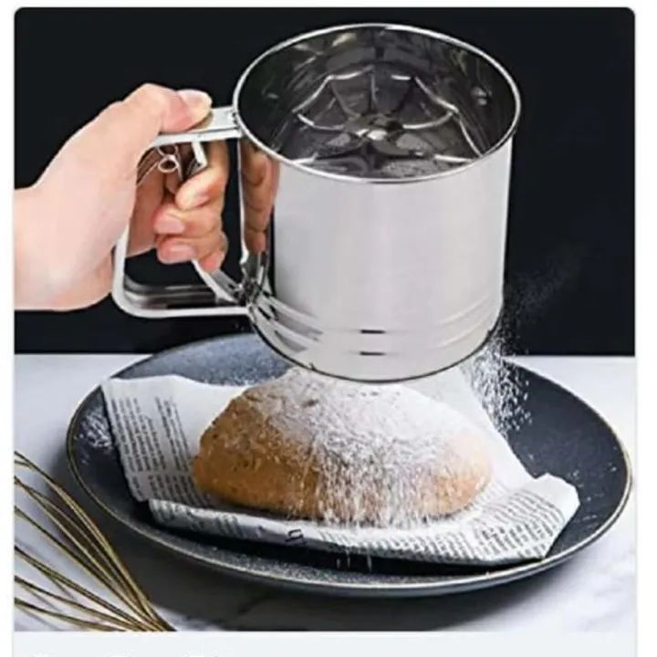 Stainless Steel Mesh Net Flour Sifting Powder Sifter Sieve Strainer Cake Baking Decorator Kitchen
