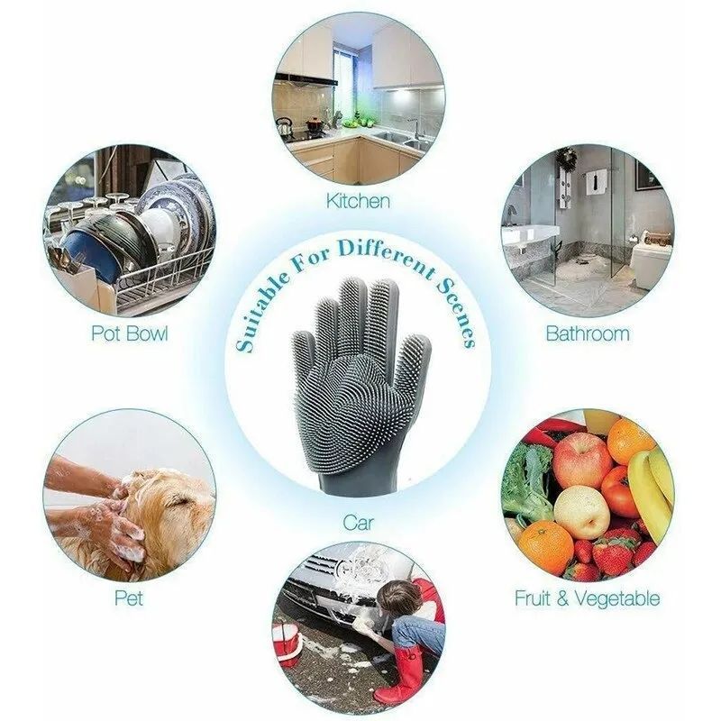 Washing Dishes Silicone Gloves Waterproof Insulated Gloves Bathroom Kitchen And Bathroom Cleaning Car Wash Multi-Purpose Gloves
