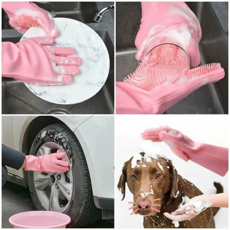 Washing Dishes Silicone Gloves Waterproof Insulated Gloves Bathroom Kitchen And Bathroom Cleaning Car Wash Multi-Purpose Gloves